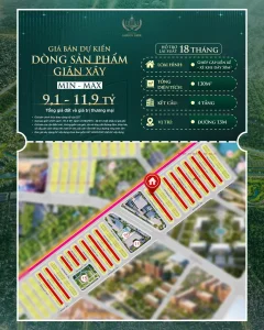 Giá Bán dự án dòng sản phẩm Giãn Xây 9,1-11,9 Tỷ