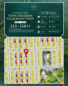 Giá Bán dự án dòng sản phẩm KH tự hoàn thiện 13,5-13,8 Tỷ