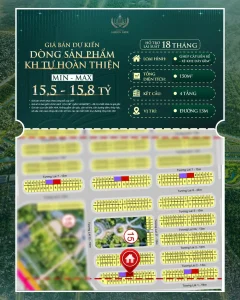 Giá Bán dự án dòng sản phẩm KH tự hoàn thiện 15,5-15,8 Tỷ