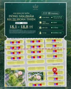 Giá Bán dự án dòng sản phẩm KH tự hoàn thiện 18,1-18,8 Tỷ