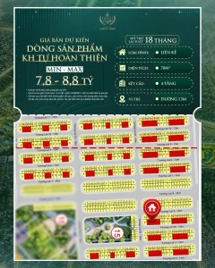 Giá Bán dự án dòng sản phẩm KH tự hoàn thiện 7,8-8,8 Tỷ